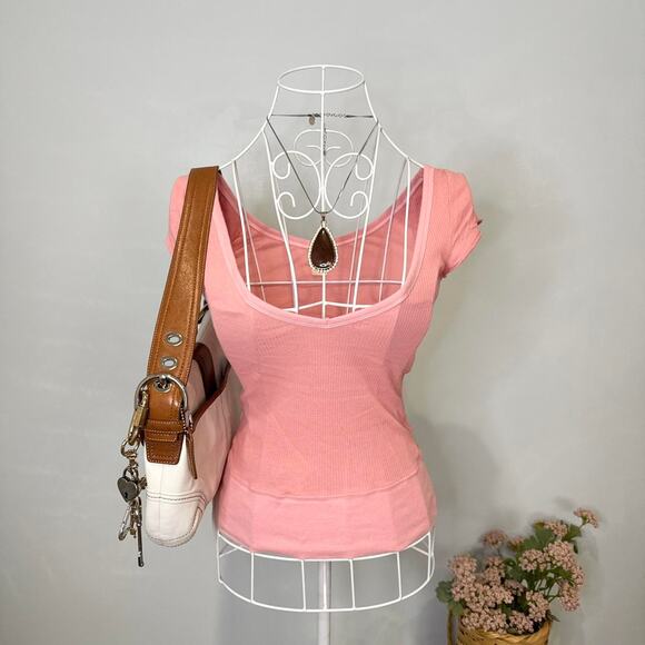 Rare Y2K vintage Hollister babydoll layering tee in pink - Picture 1 of 6
